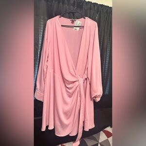Pretty in pink! Beautiful wrap dress – long sleeve. Never worn